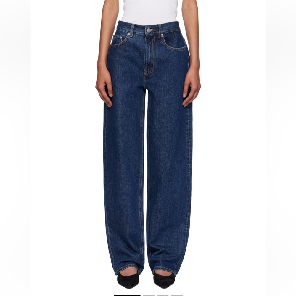 Loulou Studio DE SAISON Samur Denim Jeans Dark Blue loose fit $320 FWRD 27